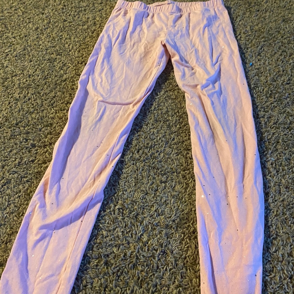 Girls leggings. Sparkle pink